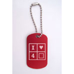 I Love Four Square Bag Tag