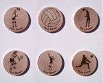Volleyball Maple Magnets
